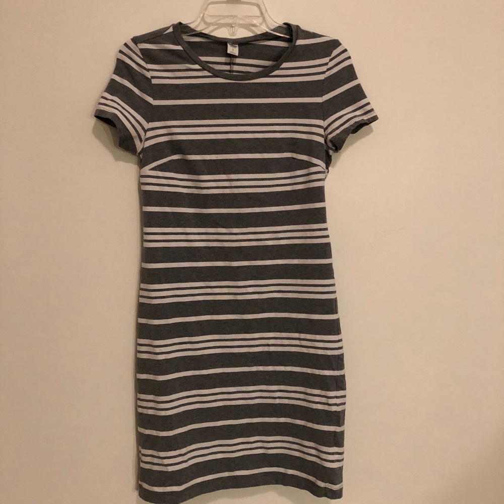 Fitted Striped Tee Shirt Dress